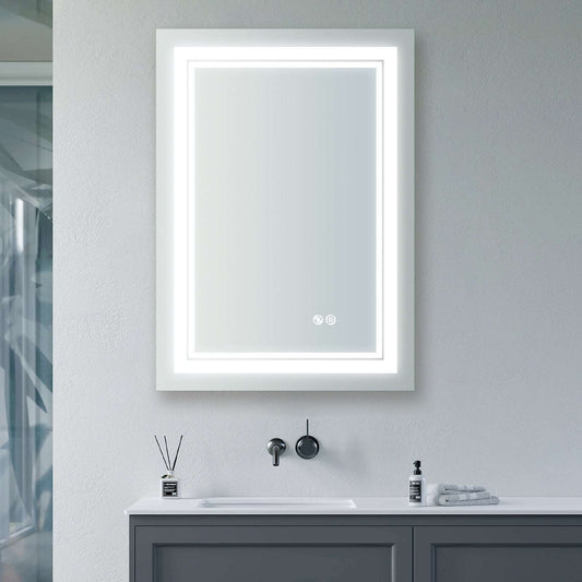 7 Size LED Bathroom Mirror Wall Mounted Vanity Mirror Anti-Fog Mirror Dimmable Lights with Touch Switch(Horizontal/Vertical) Home Decor by Design