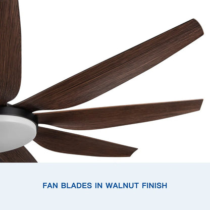 72" Integrated LED Lighting Ceiling Fan with 9 Solid Wood Blade - home decor by design