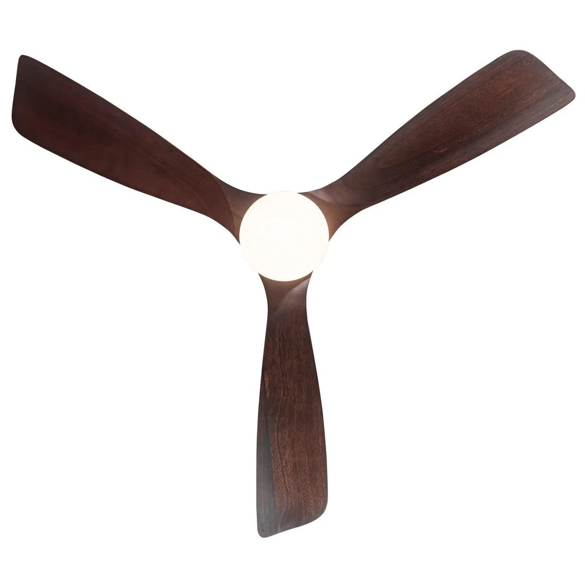 Semi Flush Ceiling Fan with Integrated LED Light in Solid Wood Blade Home Decor by Design
