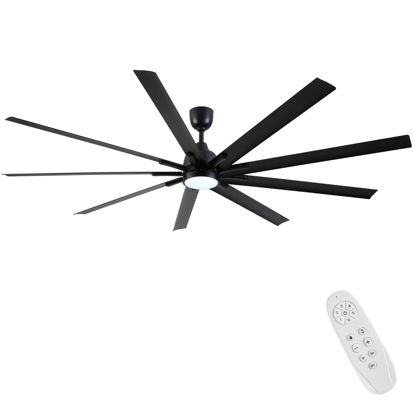 84 In Super Large Black Ceiling Fan with Remote Control
