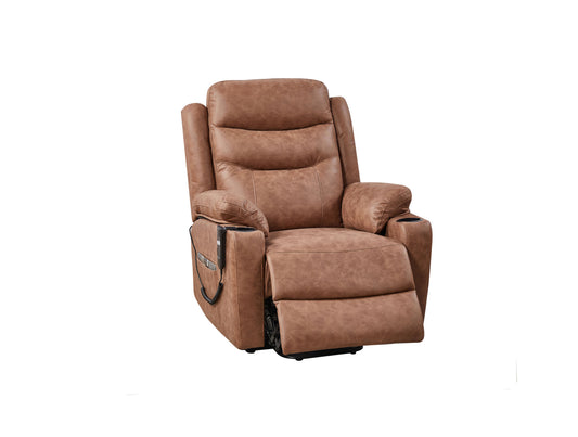 Liyasi Electric Power Lift Recliner Chair with 1 Motor, 3 Positions, 2 Side Pockets, Cup Holders,Suede fabric