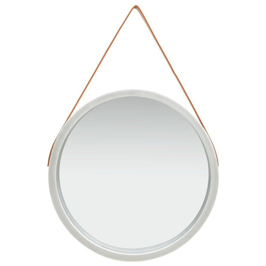 Wall Mirror with Strap 23.6" Silver - Home Decor by Design