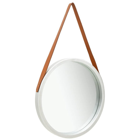 Wall Mirror with Strap 16.7" Silver - Home Decor by Design