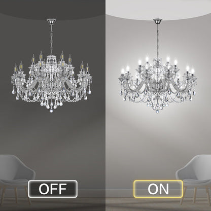 18 Lights K9 Crystal Chandelier Lighting Black Crystal Ceiling Lamp Home Decor Home Decor by Design