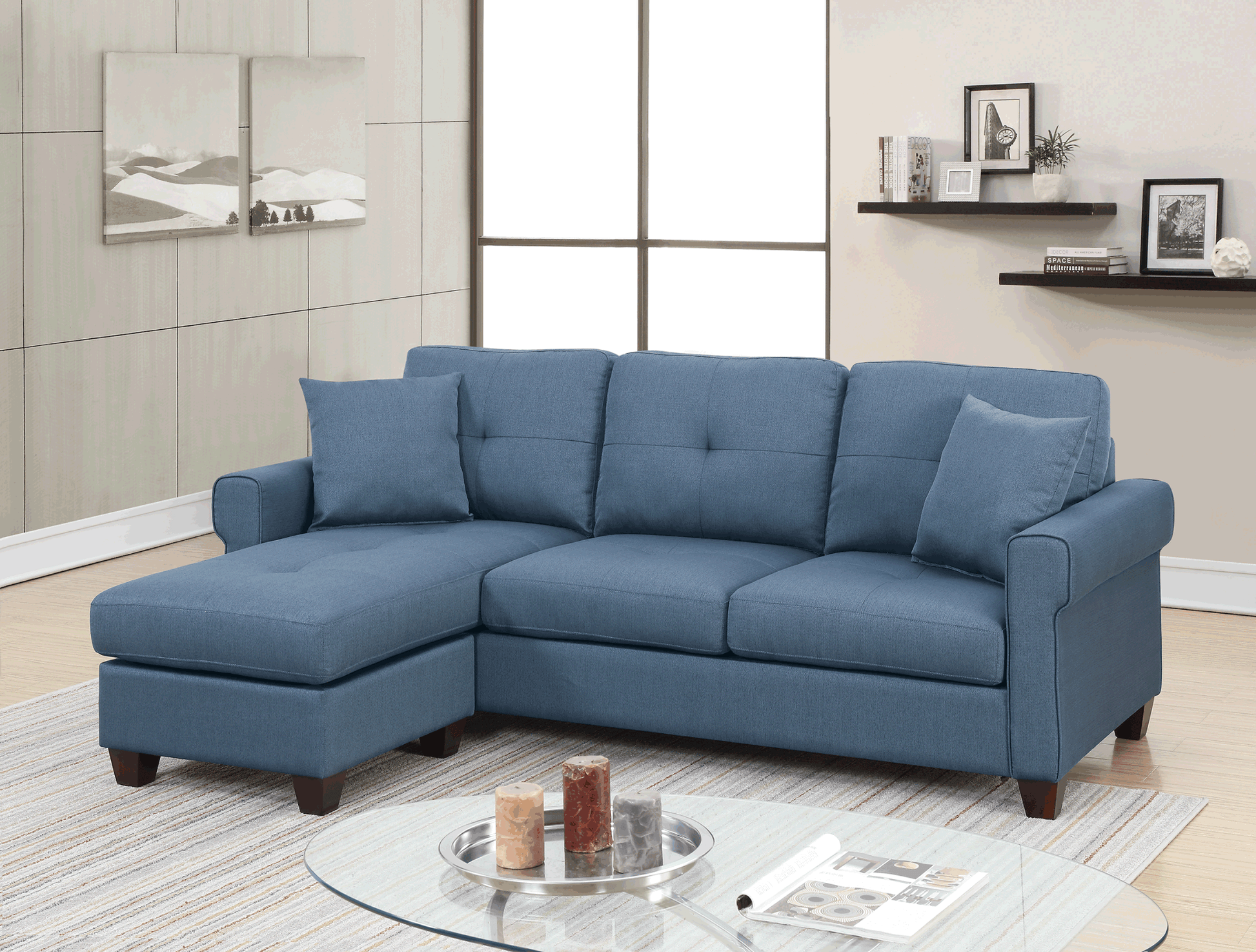 2-PCS SECTIONAL in Blue Home Decor by Design