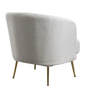 30.32W Accent Chair Upholstered Curved Backrest with Golden Adjustable Legs
