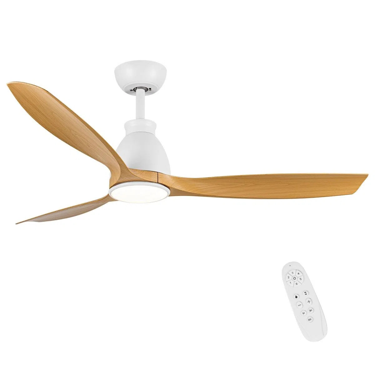 52 in.Outdoor/Indoor Integrated LED Natural Imitation  Modern Ceiling Fan with Lights and Remote Control Home Decor by Design