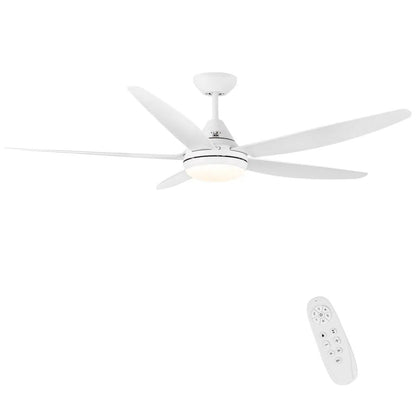 56 in. Dimmable Integrated LED Indoor&Outdoor White Ceiling Fan with DC Motor and Remote Home Decor by Design