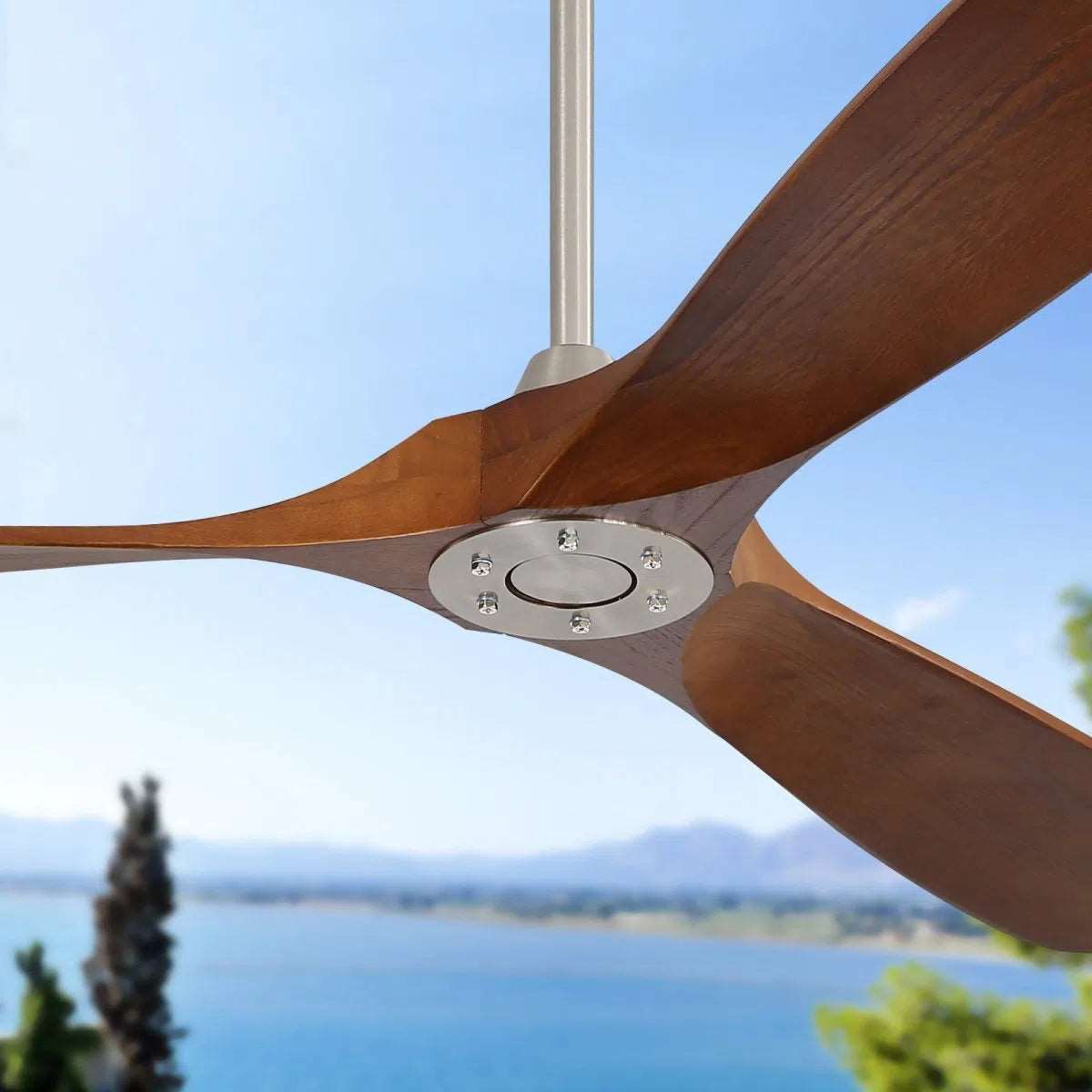 60 Inch Indoor Modern Ceiling Fan With 6 Speed Remote Control 3 Solid Wood Blade For Living Room Home Decor by Design