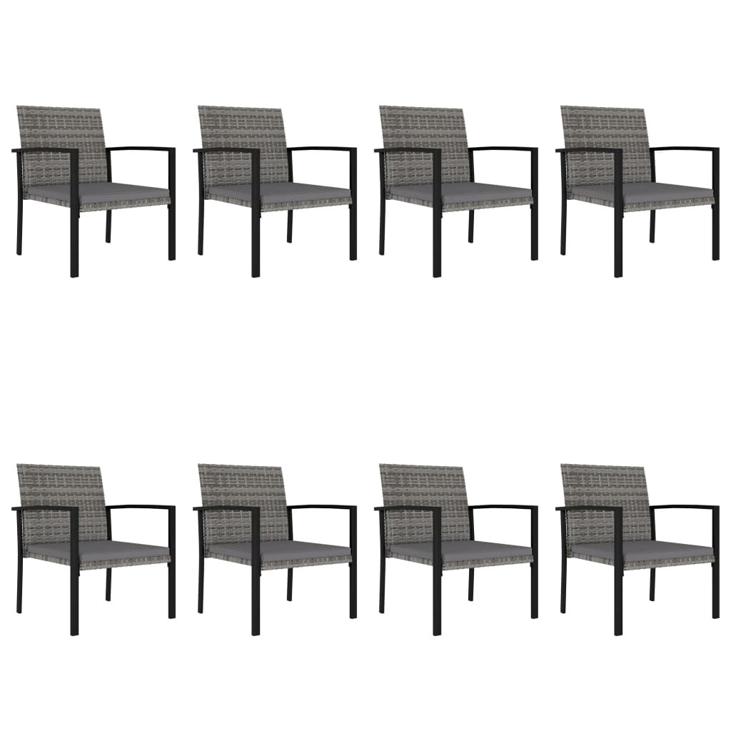 9 Piece Patio Dining Set Poly Rattan Gray Home Decor by Design