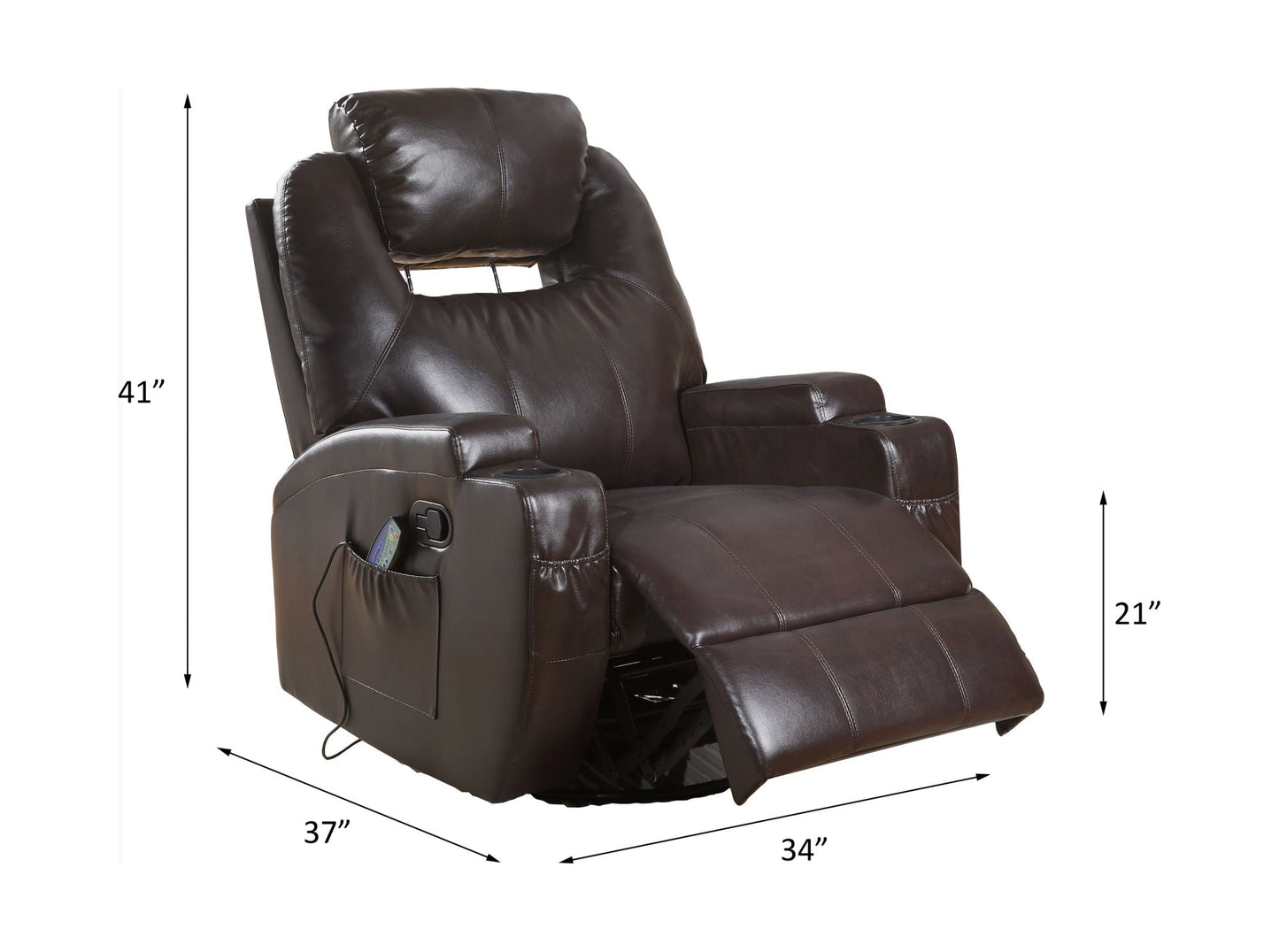ACME Waterlily Rocker Recliner (Motion) in Brown PU 59278 Home Decor by Design