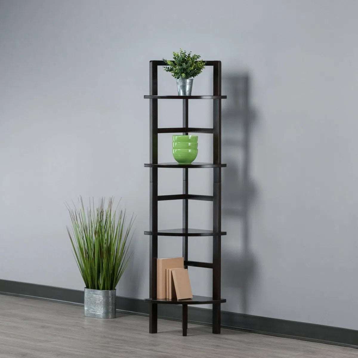 Aiden Corner Bakers Rack in Coffee Finish Home Decor by Design