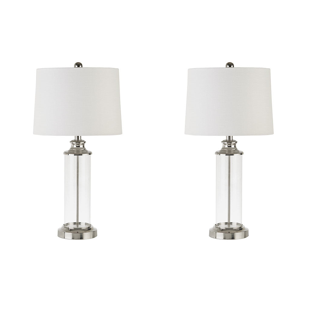 Clarity Glass Cylinder Table Lamp Set of 2 Home Decor by Design