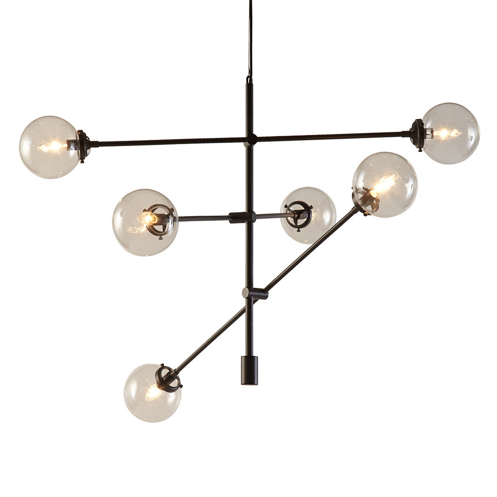 Cyrus 6-Globe Light Architectural Metal Chandelier Home Decor by Design