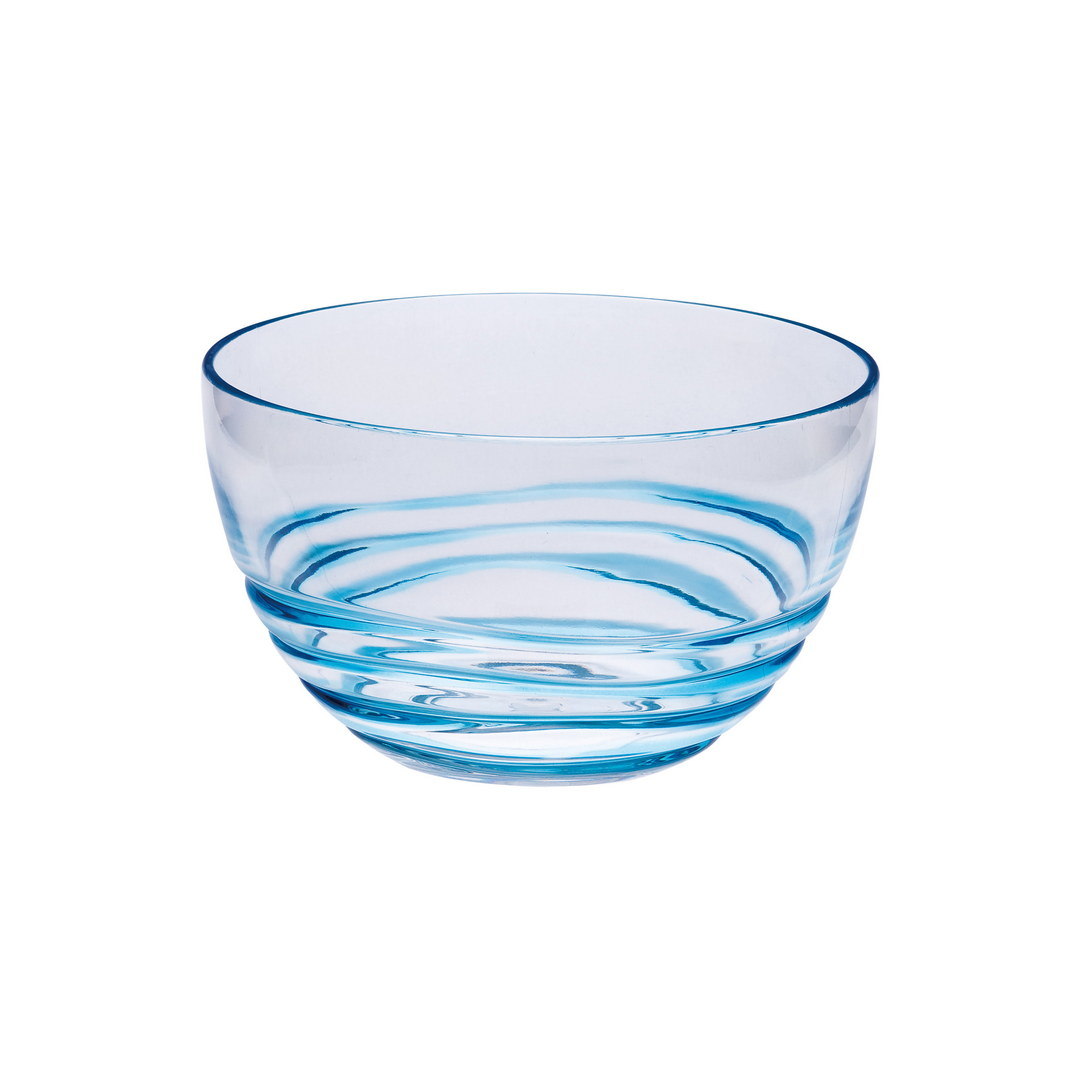 Designer Swirl Blue Acrylic Small Bowl, Break Resistant Premium Acrylic Round Serving Bowl for Party's, Snacks, or Salad Bowl, BPA Free Home Decor by Design