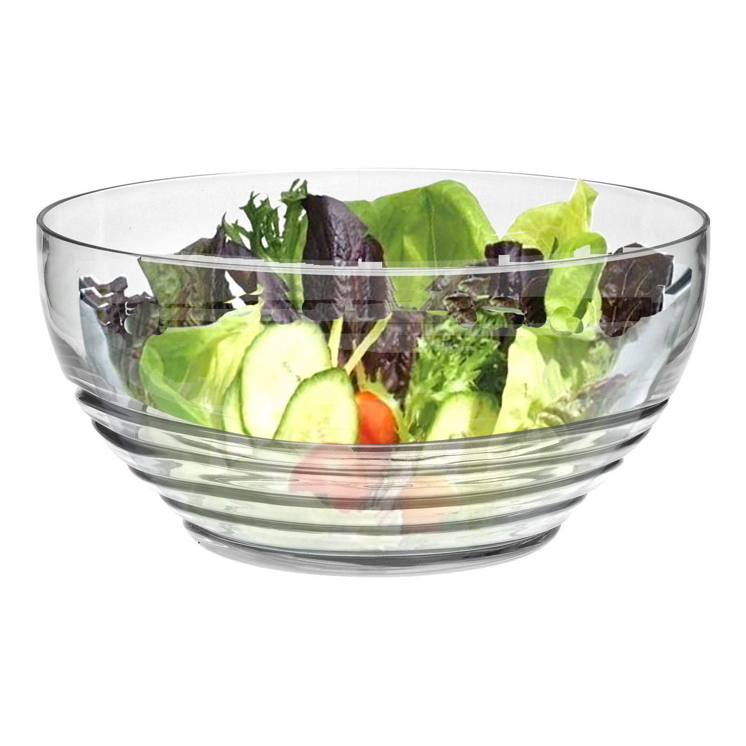 Designer Swirl Clear Acrylic Large Bowl, Break Resistant Premium Acrylic Round Serving Bowl for Party's, Snacks, or Salad Bowl, BPA Free Home Decor by Design