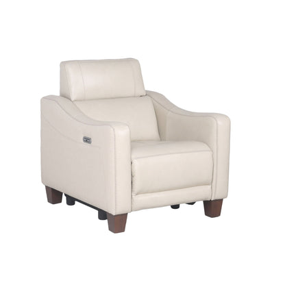 Dual-Power Recliner: Transitional Design, Top Grain Leather, Wall-Saver Mechanism, Comfort in Ivory Home Decor by Design