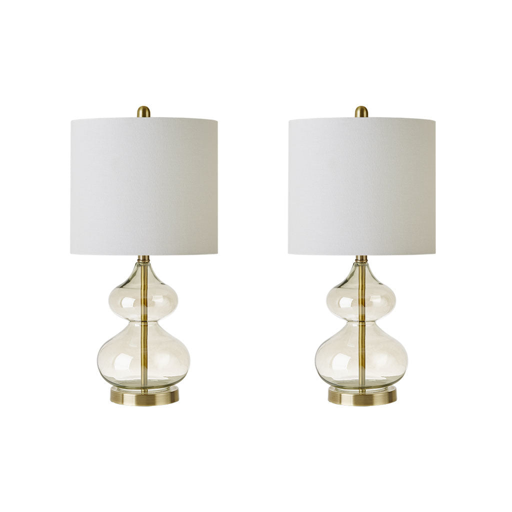 Ellipse Curved Glass Table Lamp, Set of 2 Home Decor by Design