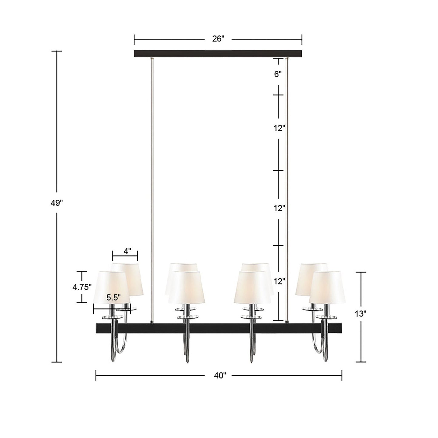 Fairmount 8-Light Traditional Chandelier with Drum Shades Home Decor by Design