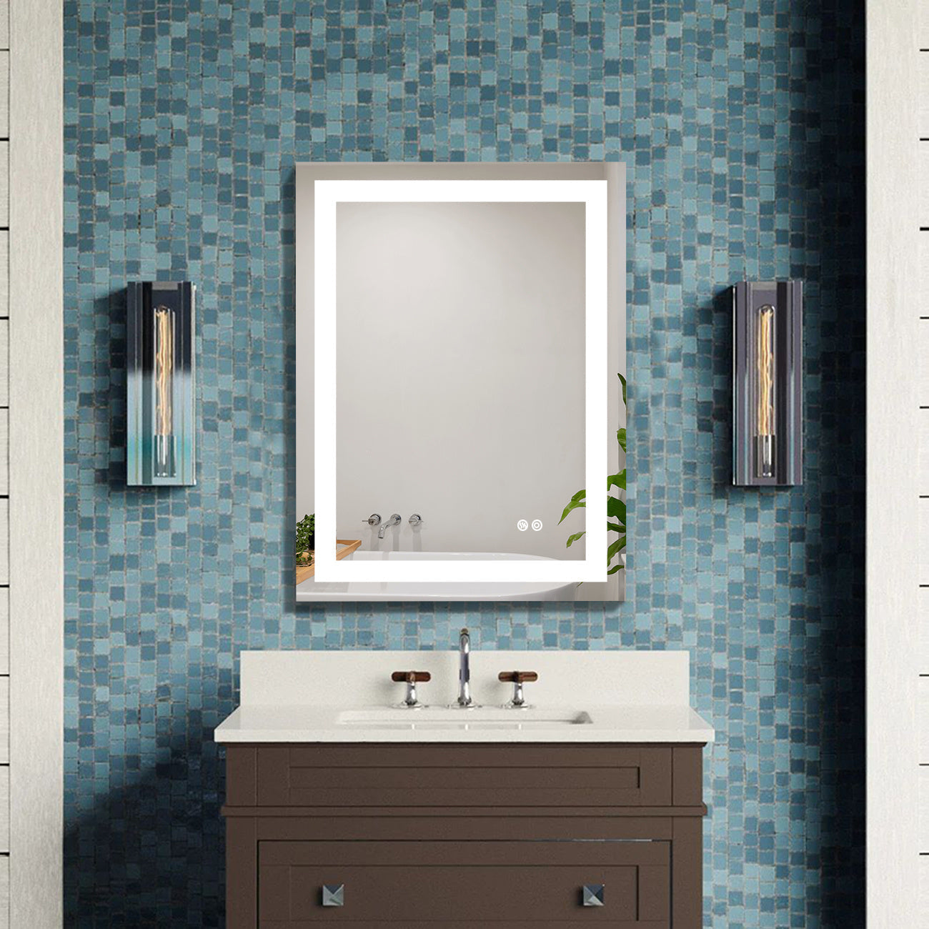 Frameless Rectangular LED Light Bathroom Vanity Mirror Home Decor by Design