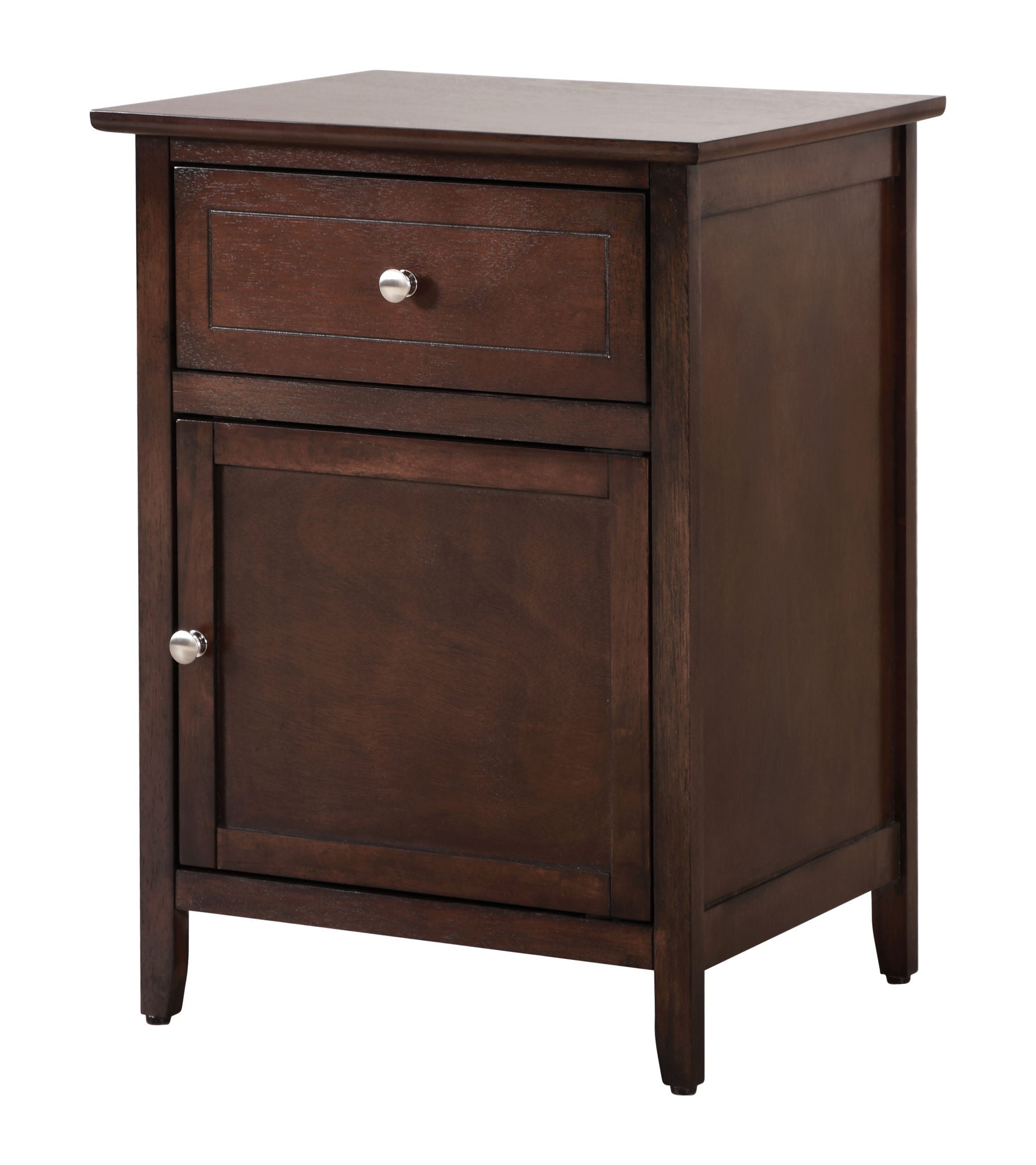Glory Furniture Izzy G1412-N-25 1 Drawer /1 Door Nightstand , Cappuccino Home Decor by Design