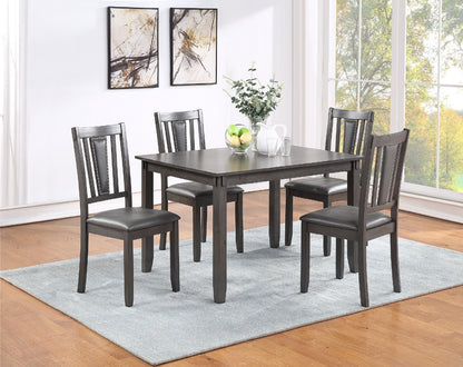 Grey Finish Dinette 5pc Set Kitchen Breakfast Dining Table w wooden Top Upholstered Cushion Chairs Dining room Furniture Home Decor by Design