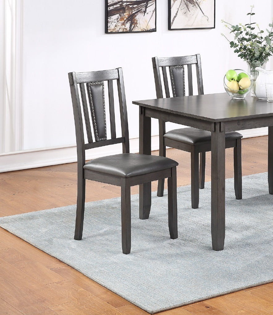 Grey Finish Dinette 5pc Set Kitchen Breakfast Dining Table w wooden Top Upholstered Cushion Chairs Dining room Furniture Home Decor by Design