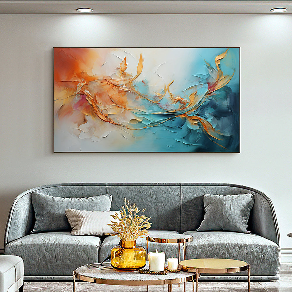 Hand Painted Oil Painting Original Framed Colorful Oil Painting On Canvas Large Wall Art Abstract Flowers Painting Custom Painting Living room Wall Art Home Decor Home Decor by Design
