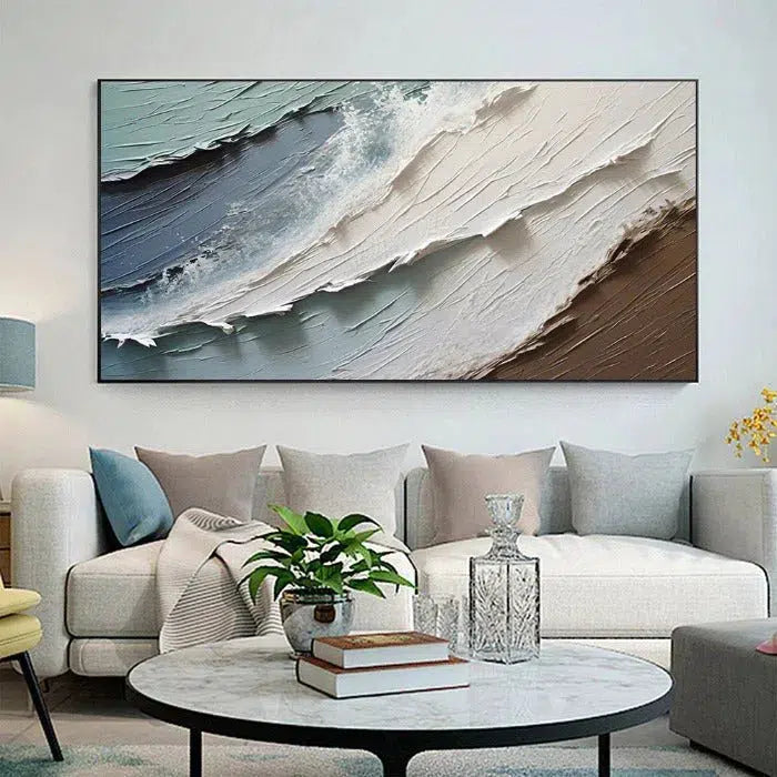 Handmade Oil Painting Original Abstract Seascape Oil Painting On Canvas Extra Large Wall Art Sea Painting Custom Painting Texture Art, Living room Wall Decorative Painting Home Decor by Design
