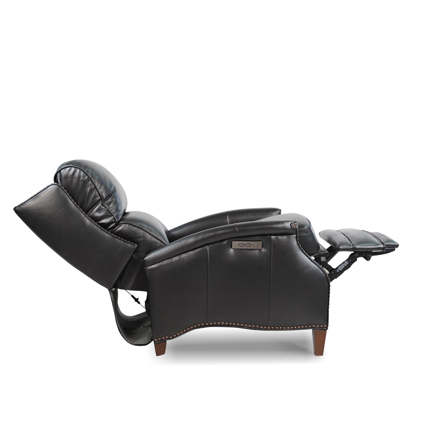 Hekkin II Genuine Top Grain Leather Power Recliner | Adjustable Headrest | Removeable Cushion | Nailhead Trim | Extendable Footboard Home Decor by Design