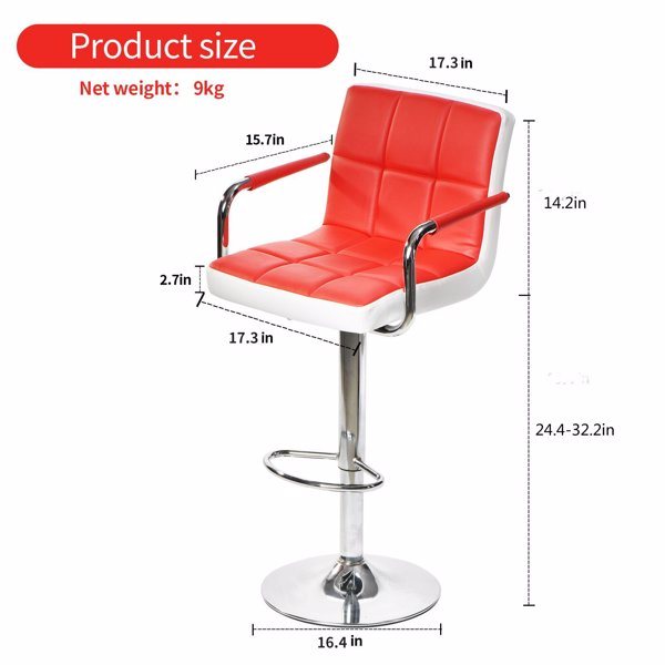Jinsi Nan Bar stools : 360 Rotating Bar Stool with Armrest, Free-Lift Counter Height Bar Stool for Bar and Home Bars, bar stools Set of 2(red bar stools) Home Decor by Design