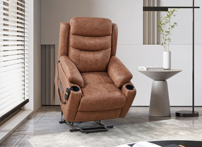 Liyasi Electric Power Lift Recliner Chair with 1 Motor, 3 Positions, 2 Side Pockets, Cup Holders,Suede fabric Home Decor by Design
