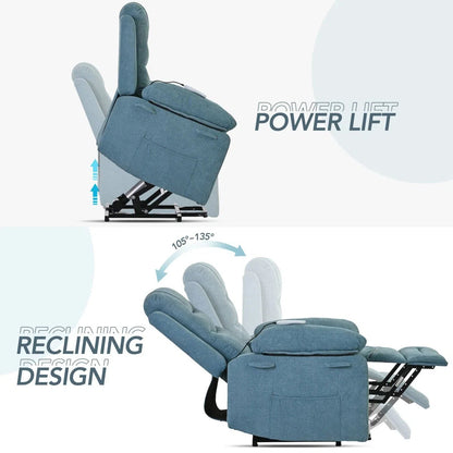 Massage Recliner; Power Lift Chair for Elderly with Adjustable Massage and Heating Function Home Decor by Design