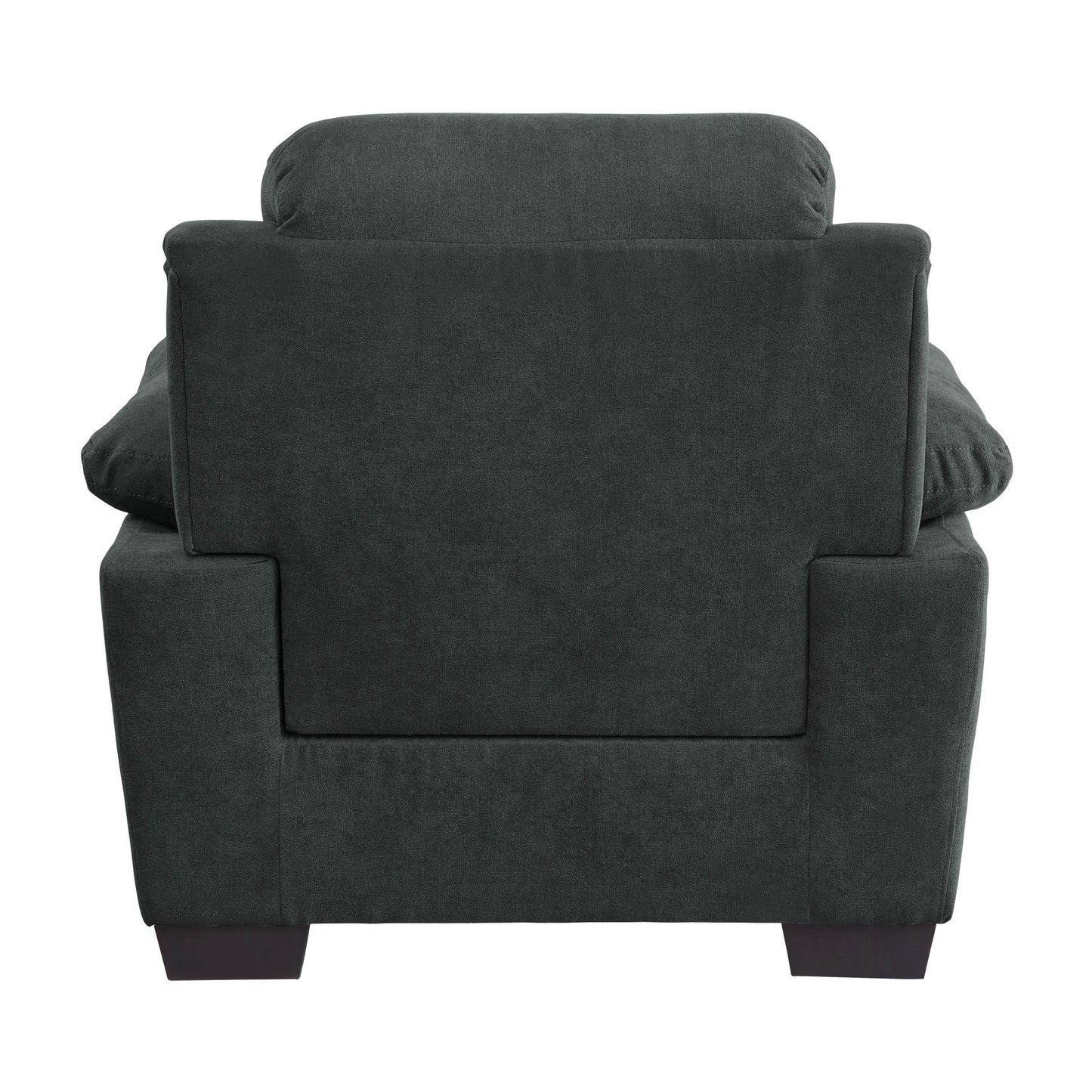 Plush Seating Chair 1pc Dark Gray Textured Fabric Channel Tufting Solid Wood Frame Modern Living Room Furniture Home Decor by Design