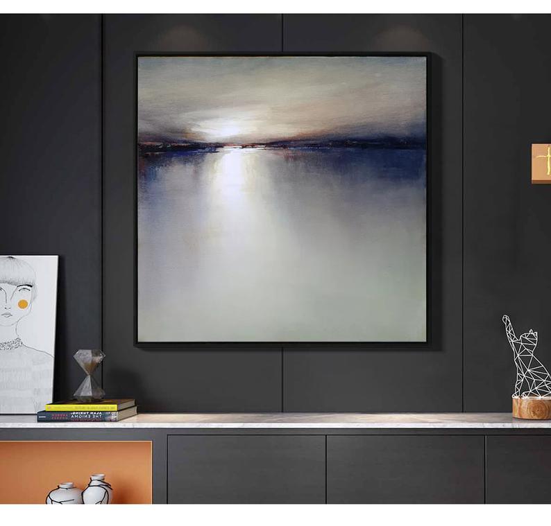 Skilled Painter Hand-painted High Quality Abstract Grey Oil Painting on Canvas Beautiful Abstract Oil Painting for Living Room Home Decor by Design