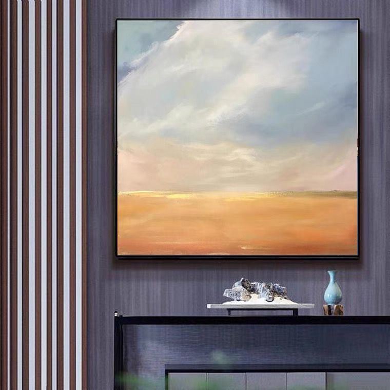 Top Artist Hand Painted Abstract Blue Oil Painting On Canvas Modern Wall Pictures For Living Room hotel wall Home Decoration Home Decor by Design