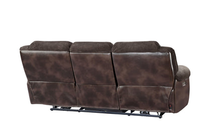 Transitional Dual-Power Leather Loveseat - Reclining Seats, Top Grain Leather, High-Leg Design - Compact and Comfortable Home Decor by Design