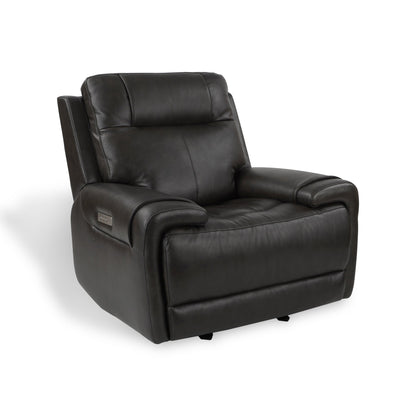 Trevor Triple Power Recliner,Genuine Leather,Glider Rock Recliner Chair,Lumbar Support,Adjustable Headrest,USB & Type C Charge Port Home Decor by Design