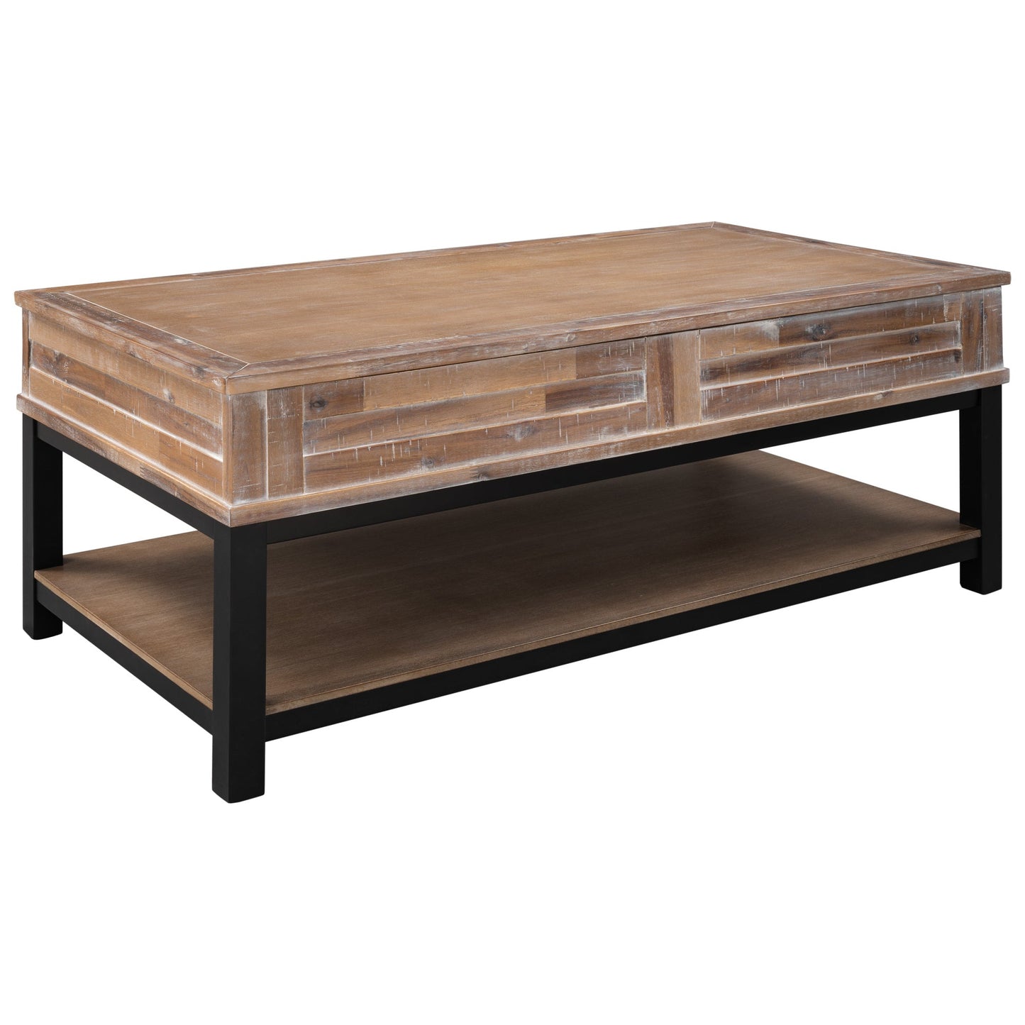 U-style Lift Top Coffee Table with Inner Storage Space and Shelf (As same As WF198291AAN) Home Decor by Design