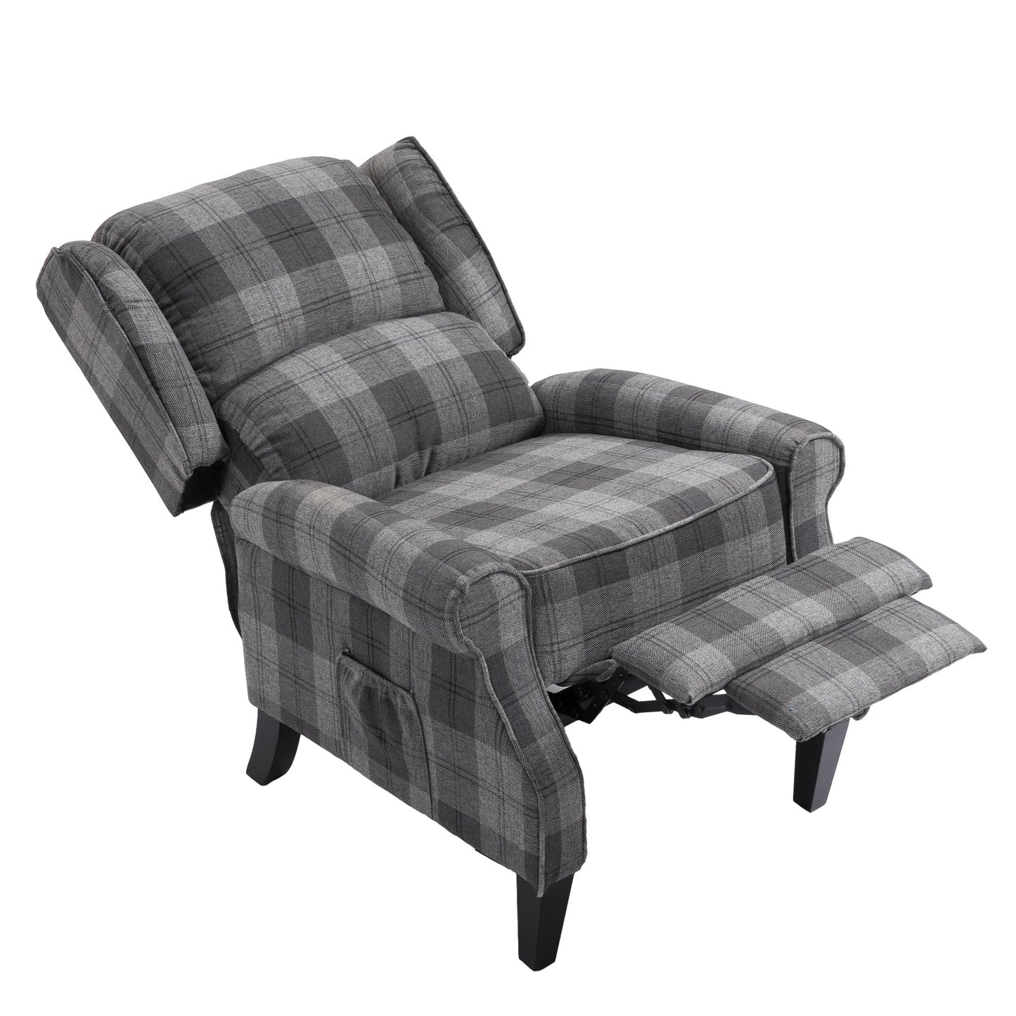 Vintage Armchair Sofa Comfortable Upholstered leisure chair / Recliner Chair for Living Room(Grey Check) Home Decor by Design
