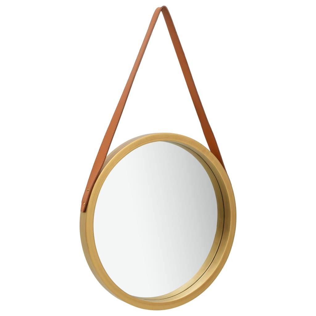 Wall Mirror with Strap 15.7" Gold - home decor by design
