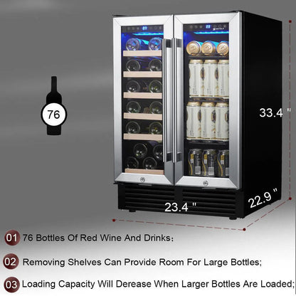 Wine Cooler Refrigerator - Dual Zone Built-in or Freestanding Fridge Home Decor by Design