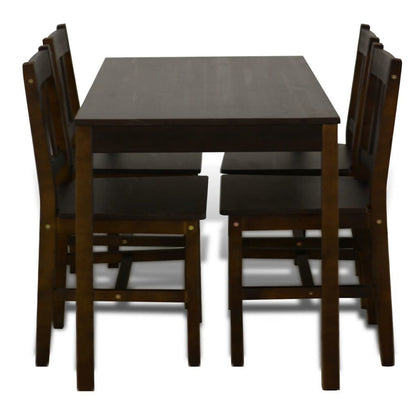 Wooden Dining Table with 4 Chairs Brown Home Decor by Design