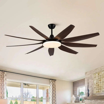 YUHAO 71 in.Outdoor/Indoor Modern Farmhouse Ceiling Fan with Remote Control and Windmill DC Motor Integrated LED Home Decor by Design