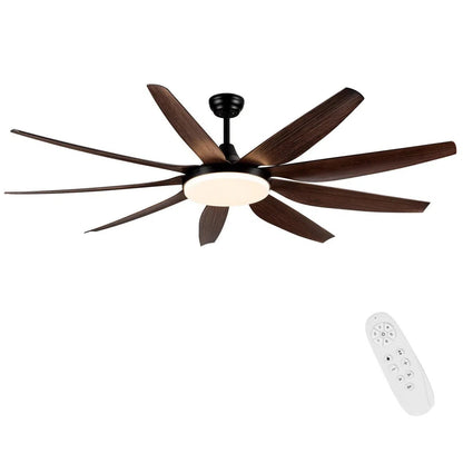 YUHAO 71 in.Outdoor/Indoor Modern Farmhouse Ceiling Fan with Remote Control and Windmill DC Motor Integrated LED Home Decor by Design