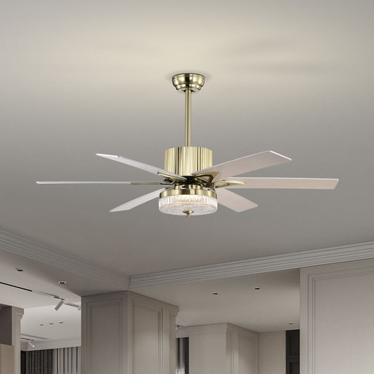 52'' Modern Ceiling Fans with Remote,Wood Ceiling Fan with Lights,LED Ceiling Fan Light with 5 Blade,3 Speed AC Motor Indoor Ceiling Fan for Patio,Living Room,Bedroom