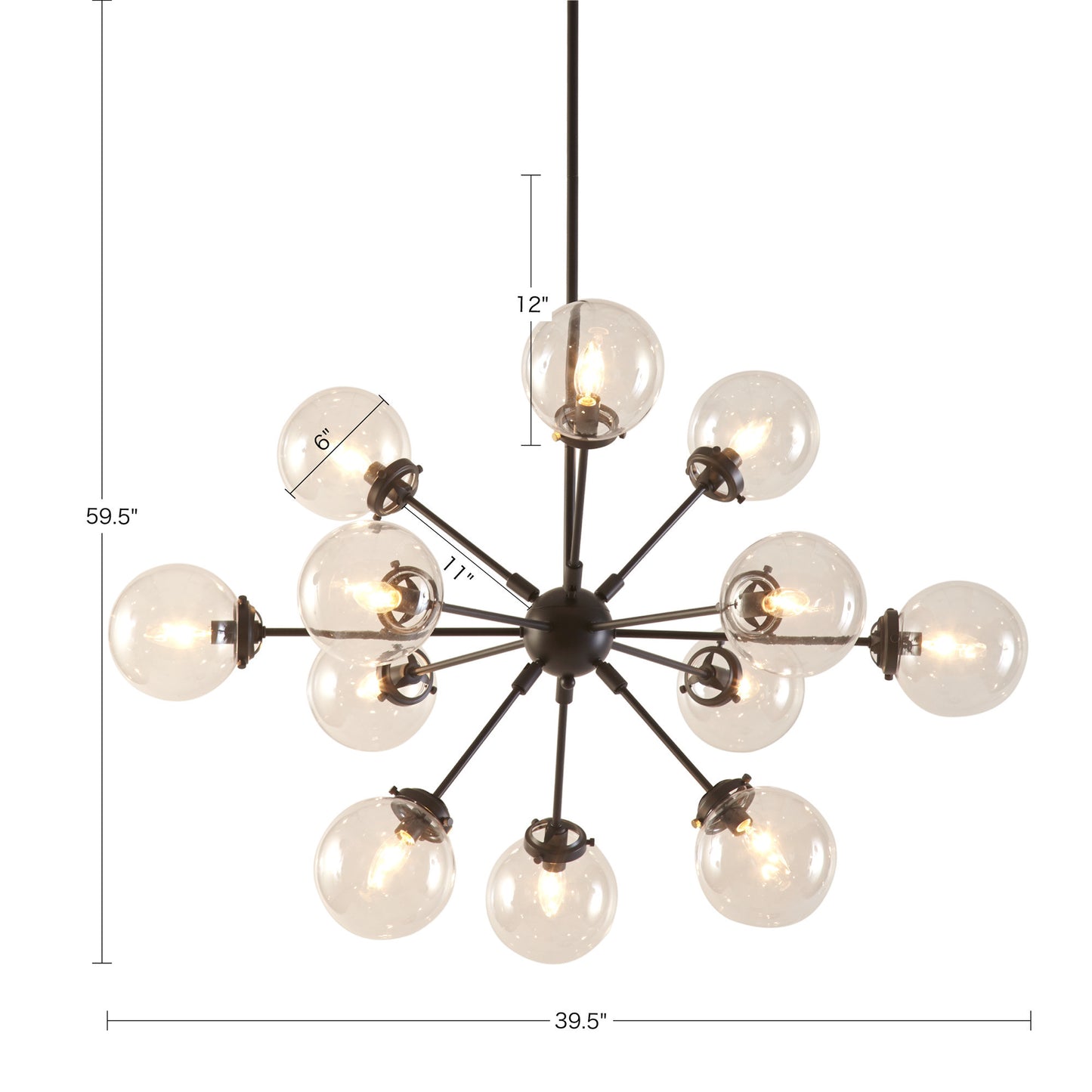 Paige 12-Light Chandelier with Oversized Globe Bulbs