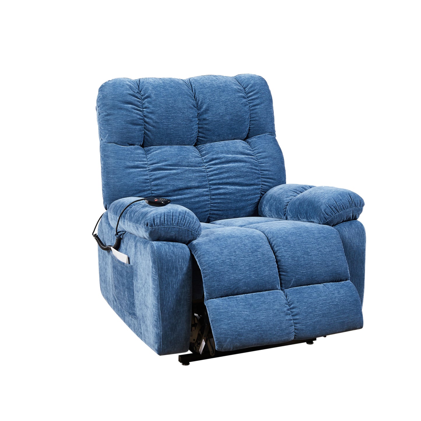 Liyasi Electric Power Lift Recliner Chair with Airbag Massage and Heating for Elderly, 3 Positions, 2 Side Pockets, USB Charge Ports, High-end Quality Cloth Power Reclining Chair