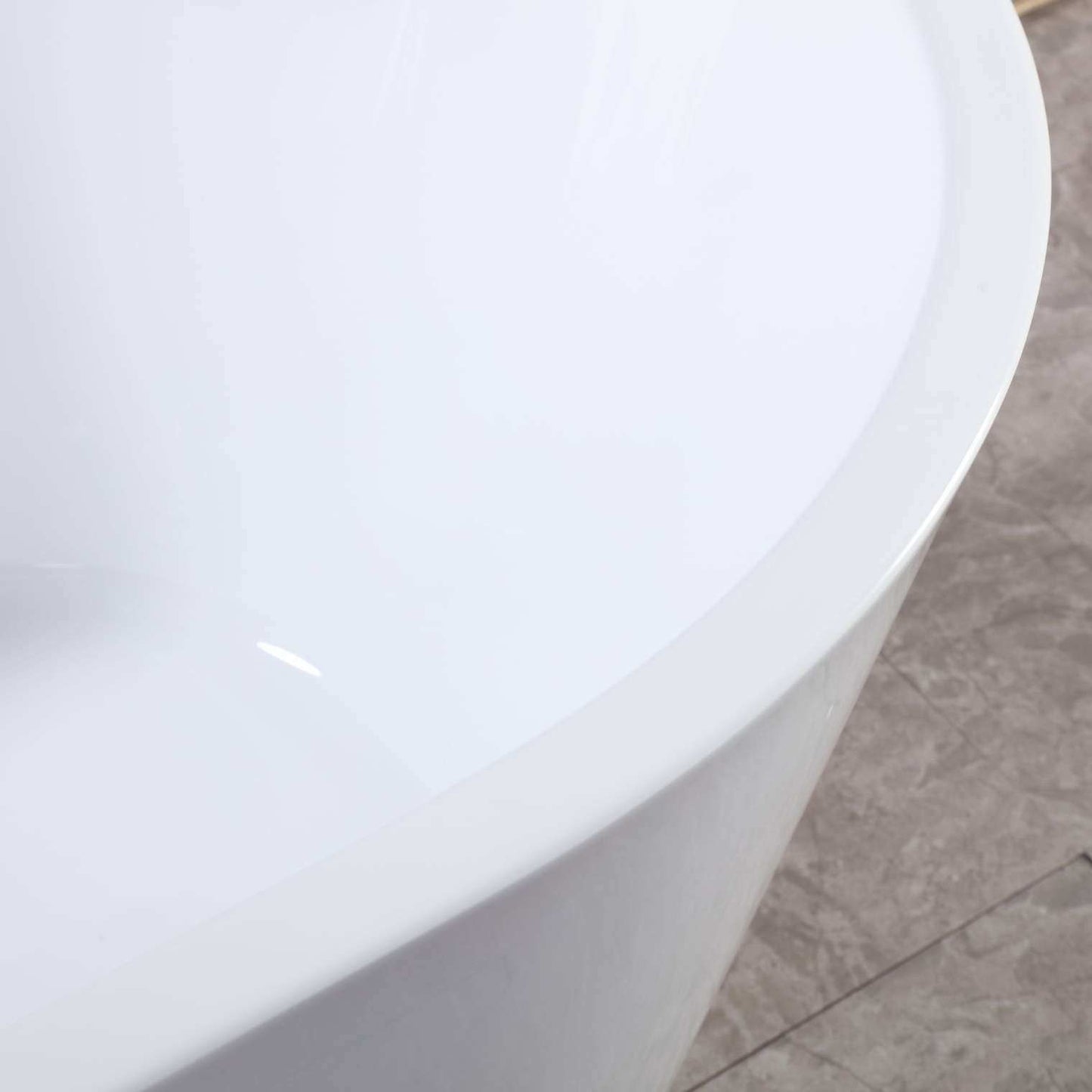 59" Acrylic Freestanding Bathtub-Acrylic Soaking Tubs, White Bathtub, Oval Shape Black Freestanding Bathtub With Chrome Overflow and Pop Up Drain