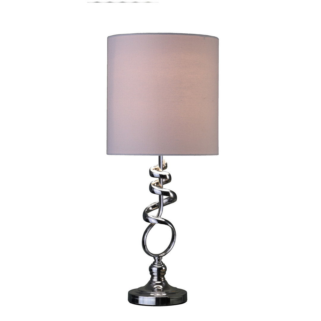 21.5-Inch Milo Abstract Brushed Silver Metal Table Lamp